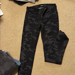 Black camo skinny Hudson jeans